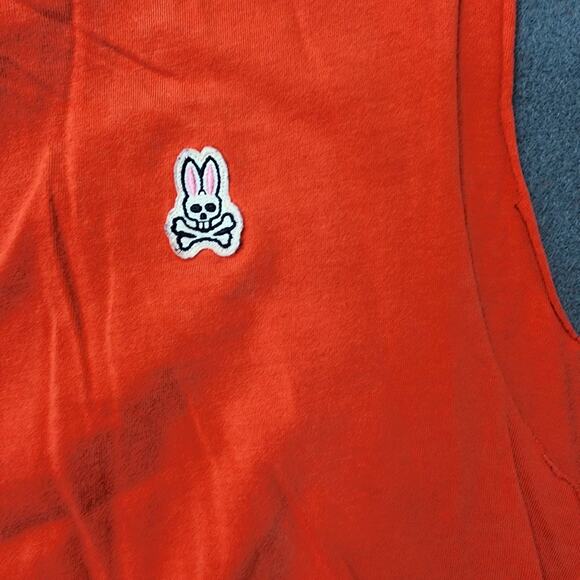 Psycho Bunny Mens Shirt Large Pink DIY Sleeveless Muscle Henley Logo Workout - Picture 6 of 14